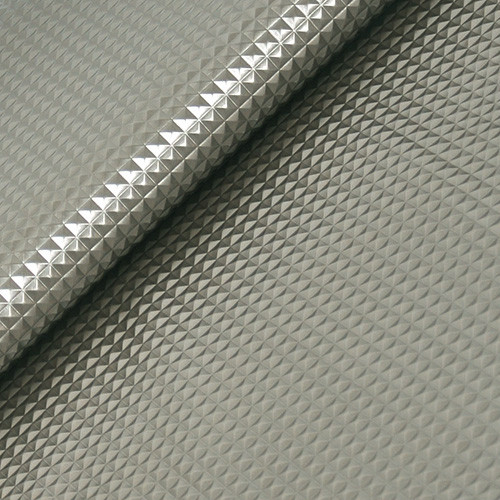 silver taupe - DIAMOND embossed faux leather