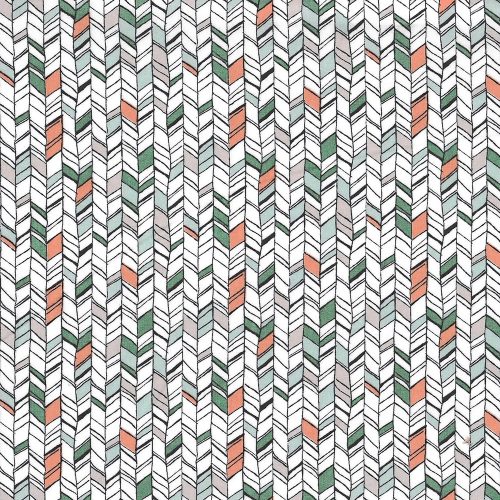 herringbone stripes - printed poplin fabric