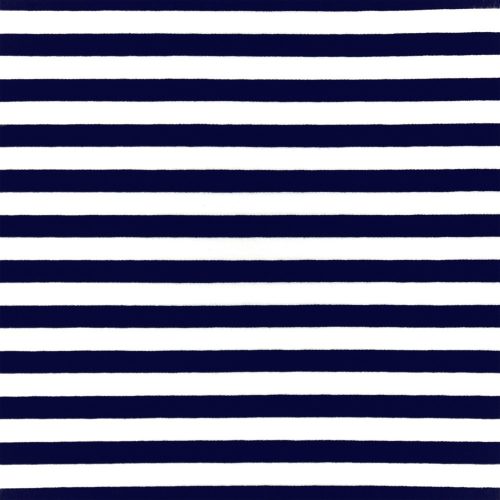 stripes navy and white - printed jersey fabric