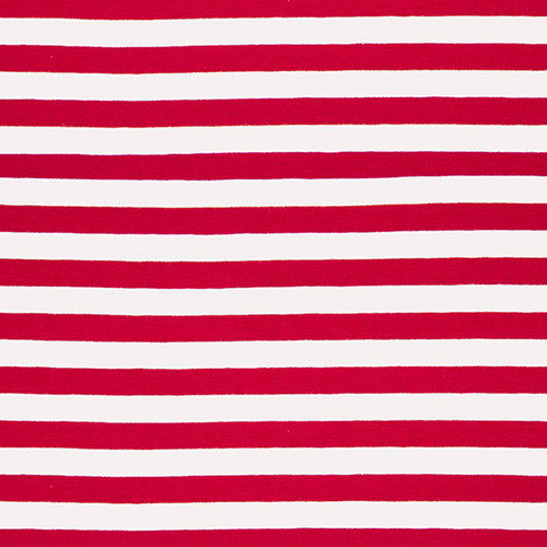 stripes red and white - printed jersey fabric