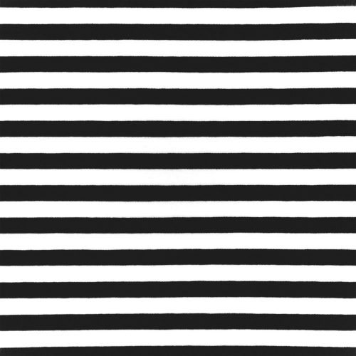 stripes black and white - printed jersey fabric