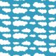 clouds on aqua - printed jersey fabric