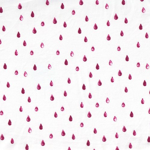 raindrops fuchsia - printed organic cotton jersey fabric