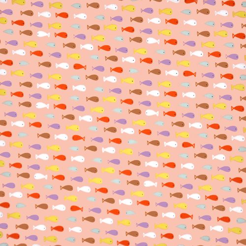 under the sea - fish in pink - designer cotton fabric