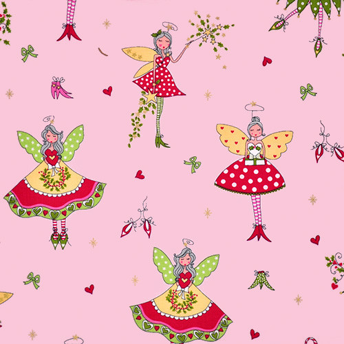 hollywood pixies - metallic pixies in candy - designer cotton fabric