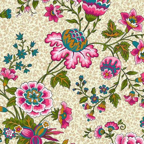 provencial garden in pink - designer cotton fabric