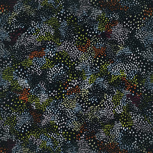jungle vibes - colorful maze in black - designer cotton fabric