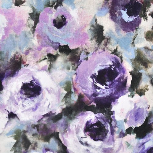 dreaming of tuscany - regal roses in purple - designer pamutvászon méteráru