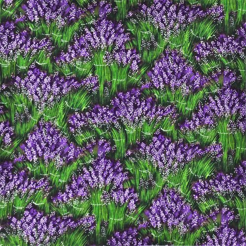 landscapes & florals - lavender in lilac - designer cotton fabric