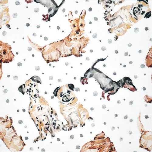 paws up! - precious pets in grey - designer cotton fabric