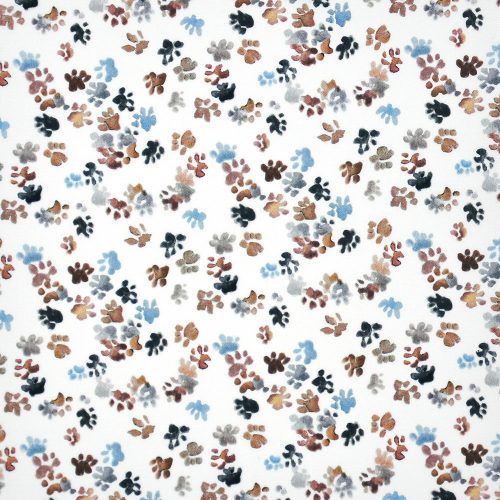 paws up! - impressions in grey - designer cotton fabric