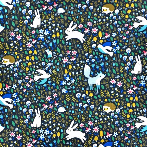 open fields: full of wonder - meadow social in multi - designer cotton fabric