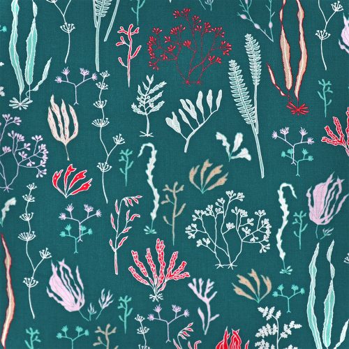 sea dreams - hidden garden in green - designer cotton fabric