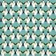 holiday surprise - penguins in green - designer cotton fabric