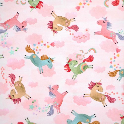 my unicorn loves... - clip clop in pink - designer cotton fabric