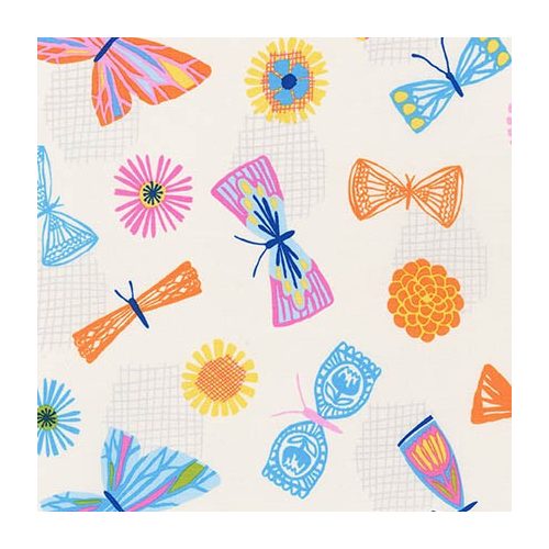 whimsical storybook - butterfly in spring - designer cotton fabric