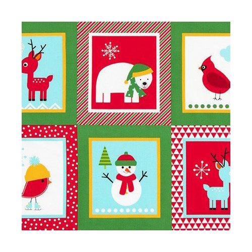 jingle 4 - block panel in holiday - designer cotton fabric