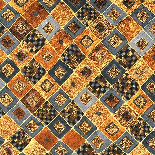 Gustav Klimt - diagonal tile in gold - designer cotton fabric