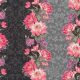 surrey meadows - vertical floral stripe in grey - designer cotton fabric