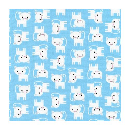 urban zoologie minis - kittens in blue - designer cotton fabric