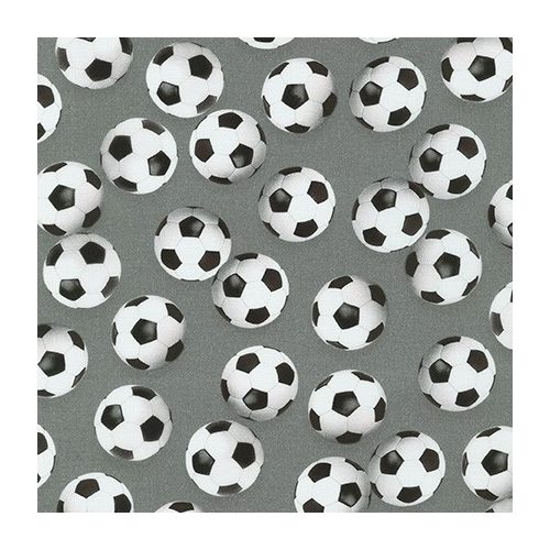 sports life - football in grey - designer cotton fabric