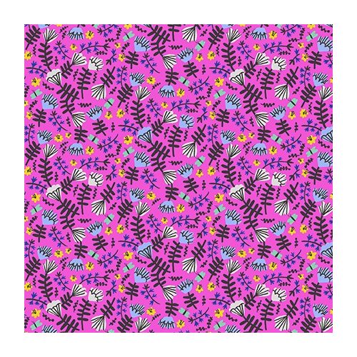 hello lucky lawns – floral in hot pink- designer cotton lawn