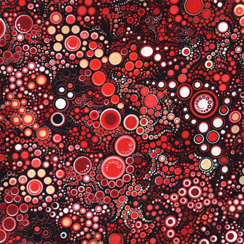 effervescence red - designer pamut border fabric