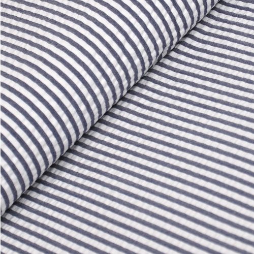 seersucker stripe in navy - cotton seersucker