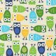 urban zoologie - owls in blue - designer cotton fabric