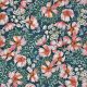 nature's notebook - flowers in teal - designer cotton fabric