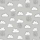 neighborhood pals - clouds on grey - designer cotton fabric