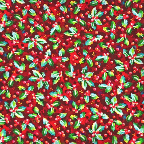 glow - holly in cranberry - designer cotton fabric