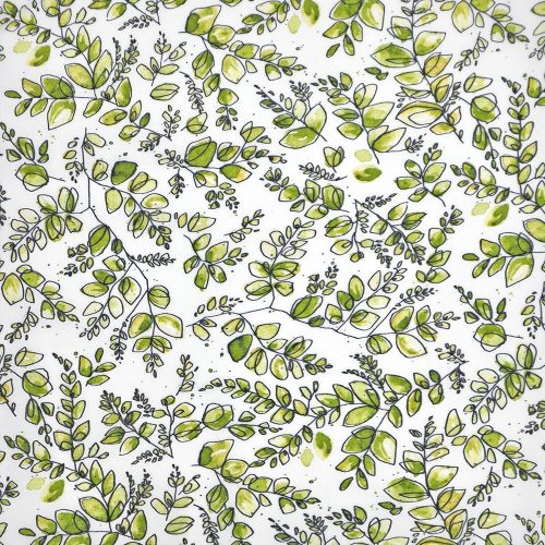 nature's notebook lawns – leaf in green - designer cotton lawn