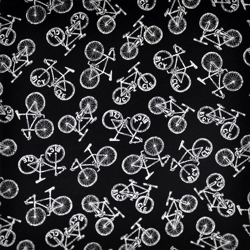 musings - bicycle in black - designer cotton fabric