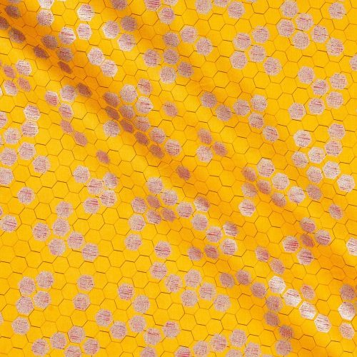 spring shimmer - honeycomb in marigold - designer cotton fabric