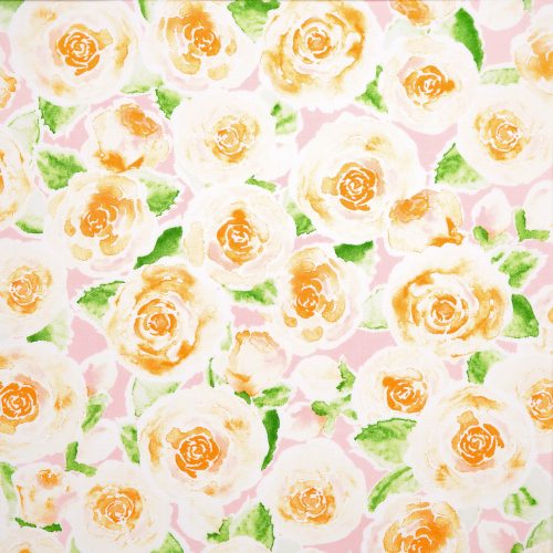 rose lemonade - roses in honeysuckle - designer cotton fabric