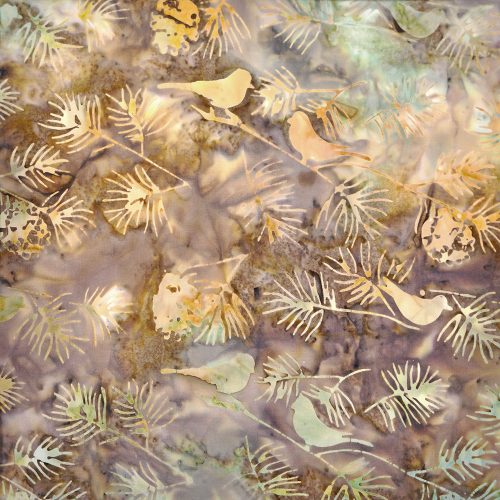 forest trails - pine wood in curry  - artisan batik cotton fabric