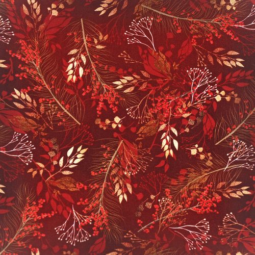festive beauty - crimson - designer cotton fabric