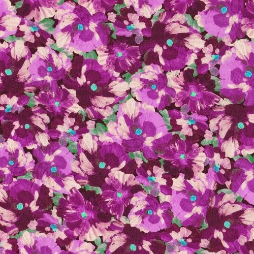 painterly petals - floral in plum - designer cotton fabric
