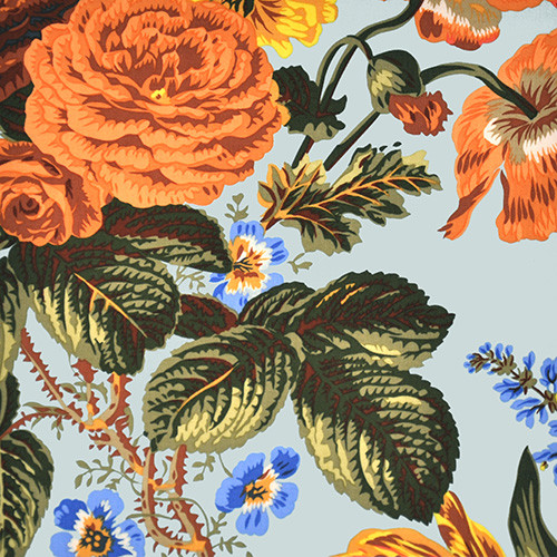 Kaffe Fassett collective - summer bouquet in brown- designer cotton fabric