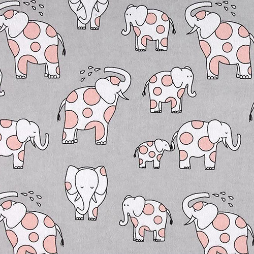 baby zoo - endearing elephants in cloud - designer cotton flannel fabric