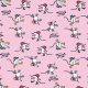 mice in hat on rose - printed jersey fabric