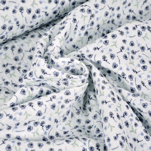 forget me not in blue - printed cotton double gauze