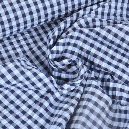 gingham in blue – seersucker fabric