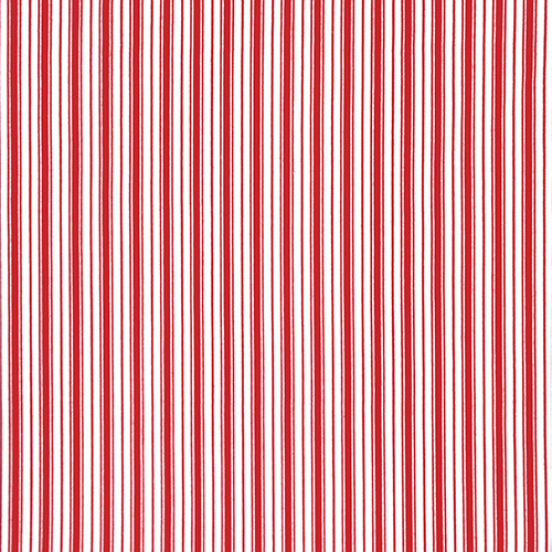 ticking stripe in red - printed cotton fabric