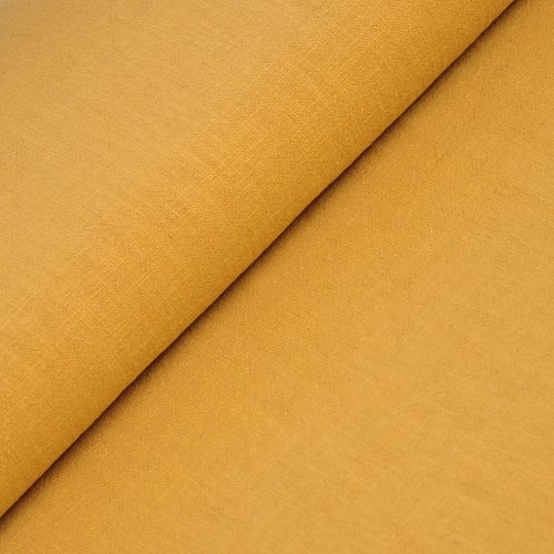 ochre - stonewashed linen fabric - 250g/m2