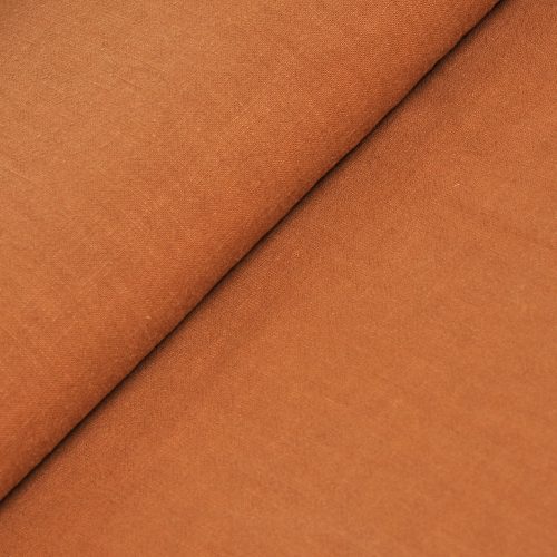 rust - stonewashed linen fabric - 250g/m2