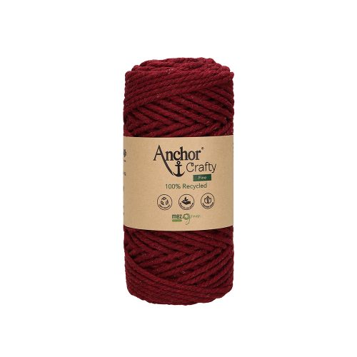 burgundy (119) - 3 mm - Anchor Crafty Fine macrame yarn