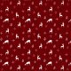 christmas deer on deep red - printed poplin fabric