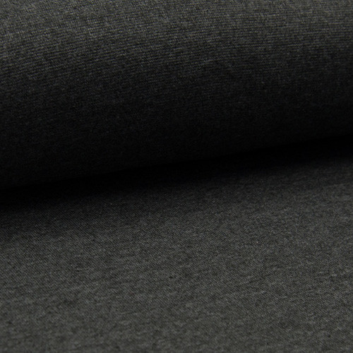 charcoal melange rib cuff fabric